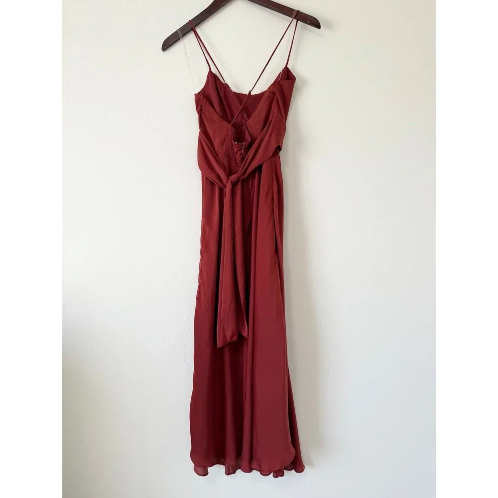 NWT Selfie Leslie Linka Cami Strap Midi Dress in Chocolate Size 8US - Picture 7 of 10